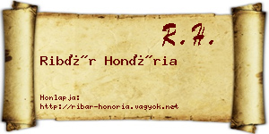 Ribár Honória névjegykártya
